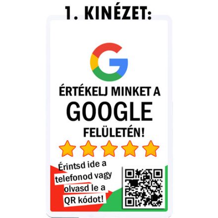 Google értékelésgyűjtő kártya