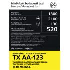 Taxi tarifatábla ENGEDÉLYMATRICÁVAL - tapadókorongos