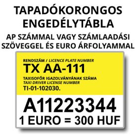 ENGEDÉLYTÁBLA + INFÓK - 2 tapadókorongos