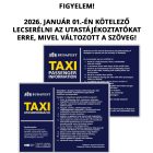 JANUÁR 1-TŐL ELSŐ AJTÓBA Taxi utasinformáció (angol és magyar)