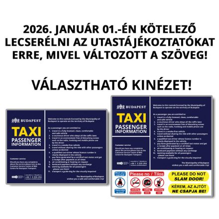 JANUÁR 1-TŐL HÁTRA utastájékoztató (angol) - fejtámlára