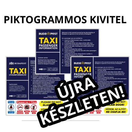 CSOMAG JANUÁR 1-TŐL - PIKTOGRAMMOS utastájékoztatók taxiba 3db