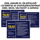 CSOMAG JANUÁR 1-TŐL - PIKTOGRAMMOS utastájékoztatók taxiba 3db