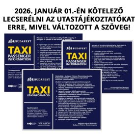 CSOMAG JANUÁR 1-TŐL - utastájékoztatók taxiba 3db