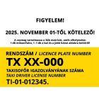 TAXI ENGEDÉLY matricaCSOMAG (3-db!)