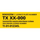 TAXI ENGEDÉLY matrica (1-db!)