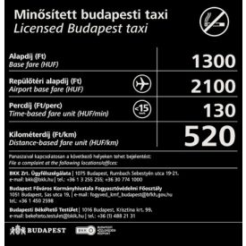 Hátsó ajtóra kicsi tarifamatrica (belülre)