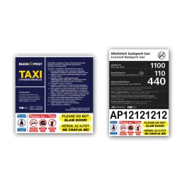 Taxis tarifatáblák és utastájékoztatók